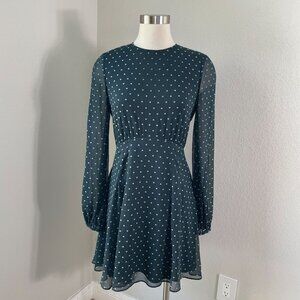 Ted‎ Baker Womens US 6 Heart Print Long Sleeve Dress Fit & Flare